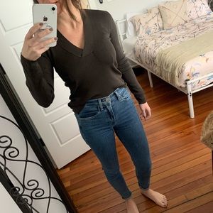 Akris 100% Silk V-Neck Top